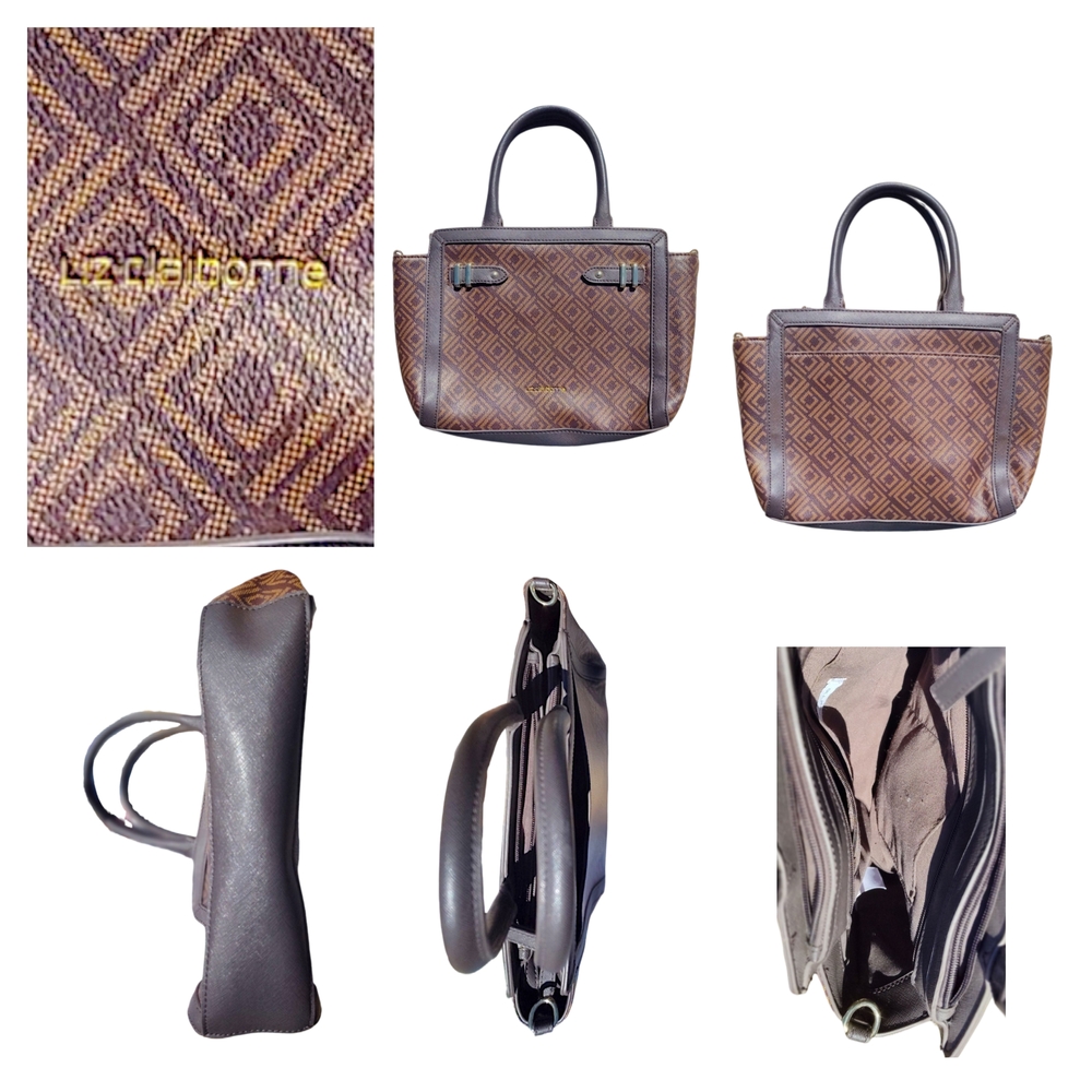 Liz Claiborne Brown Geometric Shoulder Bag